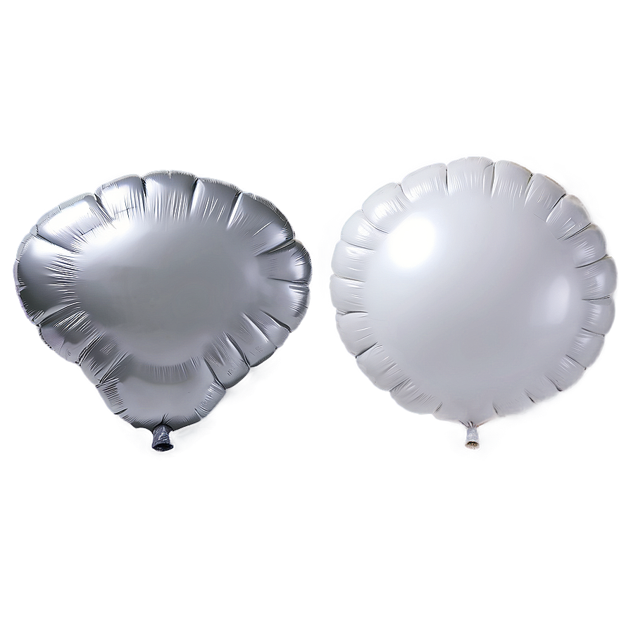 White Foil Balloons Png 06122024