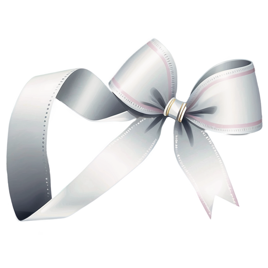White Gift Ribbon PNG 06242024 PNG with transparent background