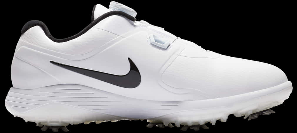 White Golf Shoewith Spikes PNG image with a transparent background, free high-resolution download