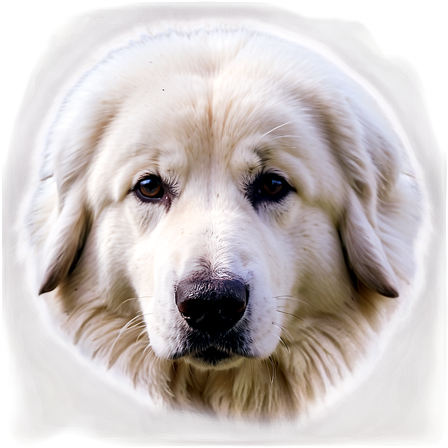 White Great Pyrenees Portrait Png Dbp57