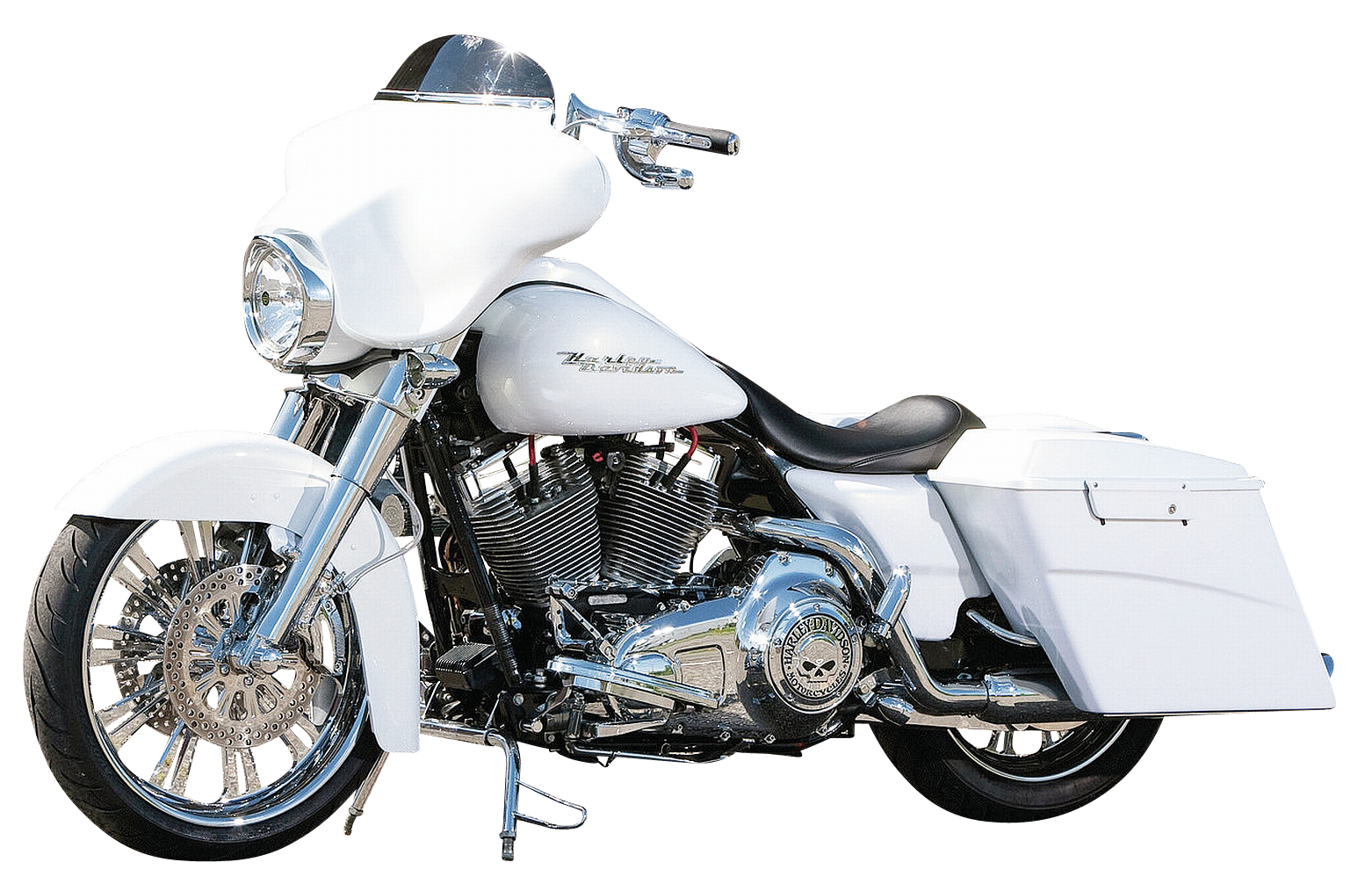 White Harley Davidson Motorcycle