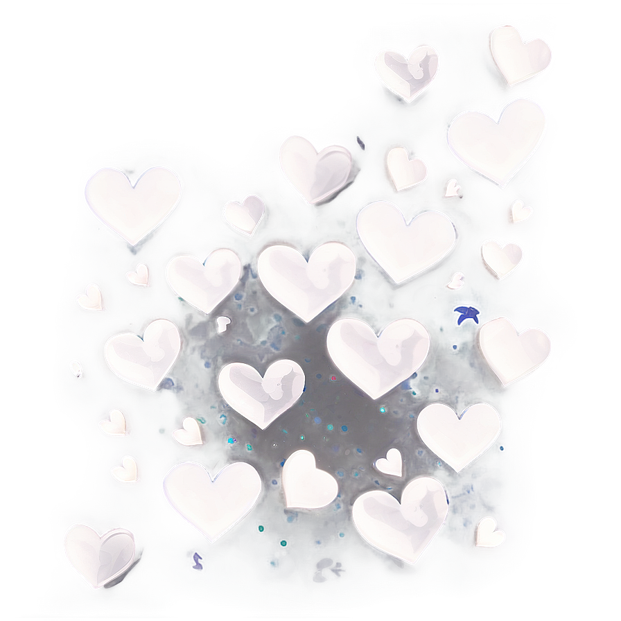 White Heart Confetti Png 05232024