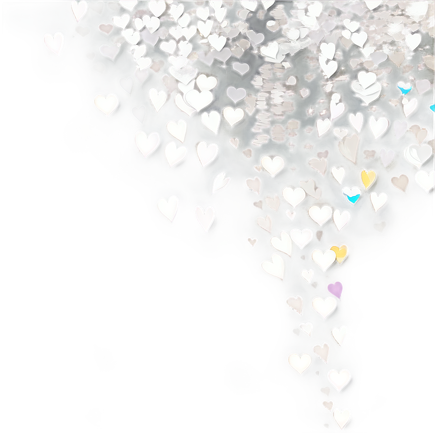 White Heart Confetti Png 61