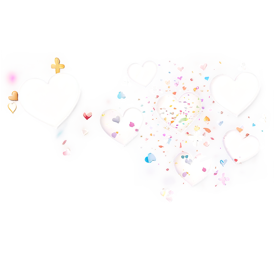 White Heart Confetti Png Gvf