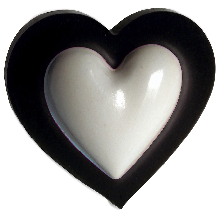 White Heart On Black Background Png Ngu