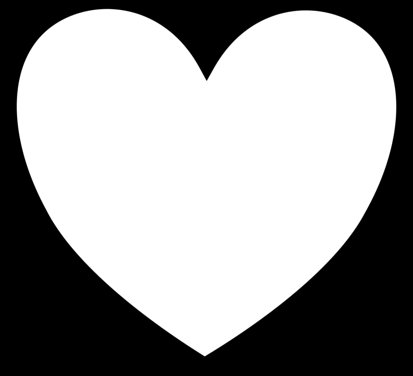 White Heart Shape Black Background