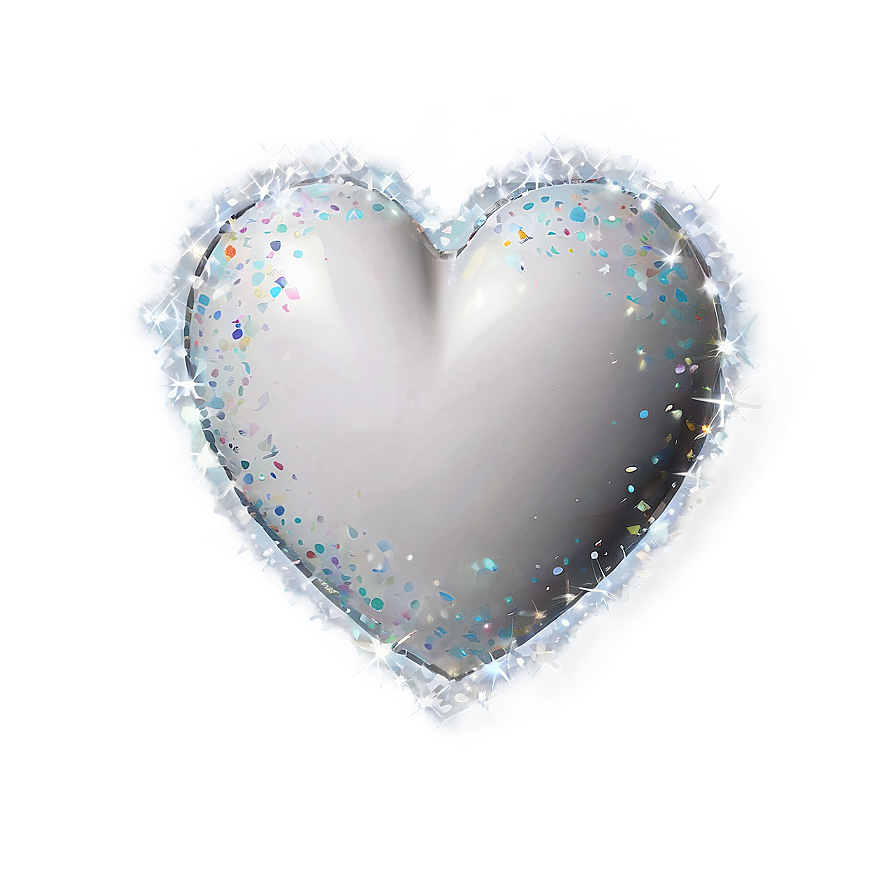 White Heart With Sparkles Png 05232024