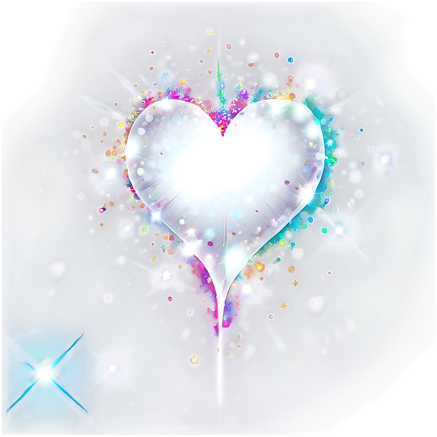 White Heart With Sparkles Png 68