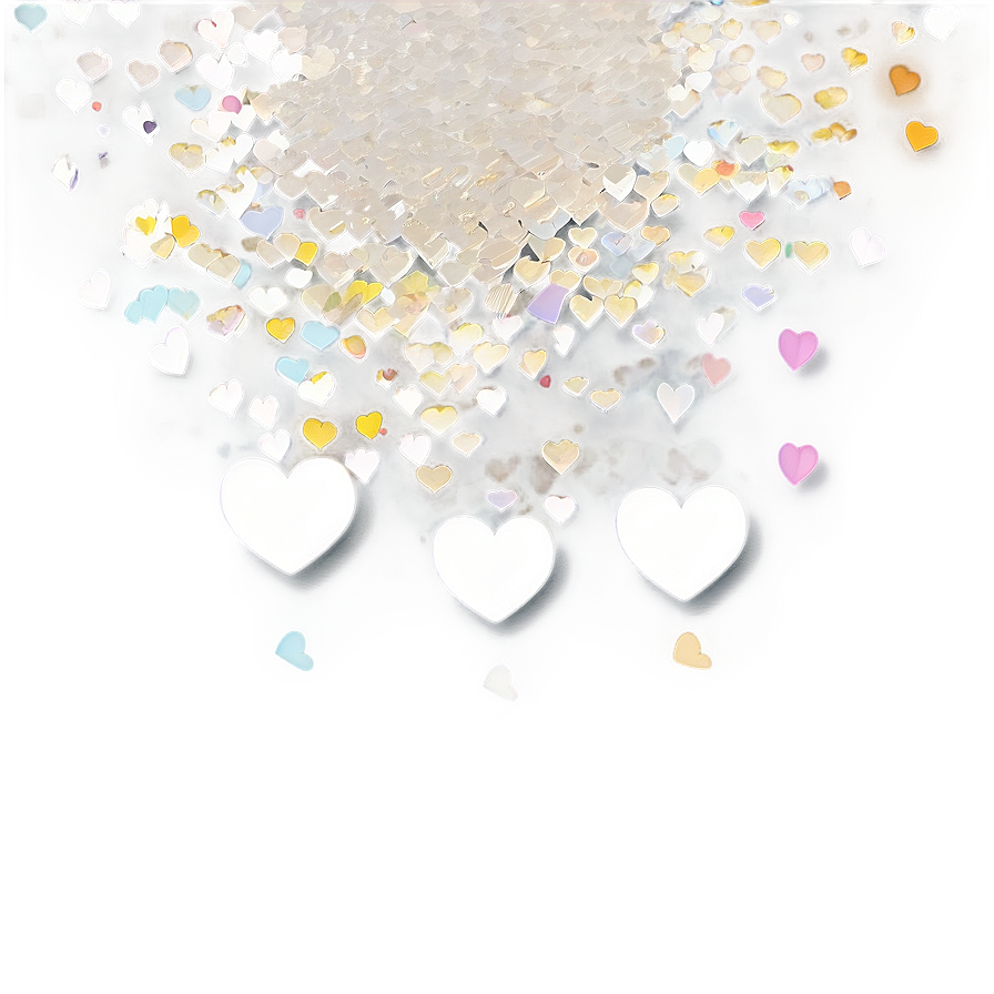 White Hearts Confetti Png 97