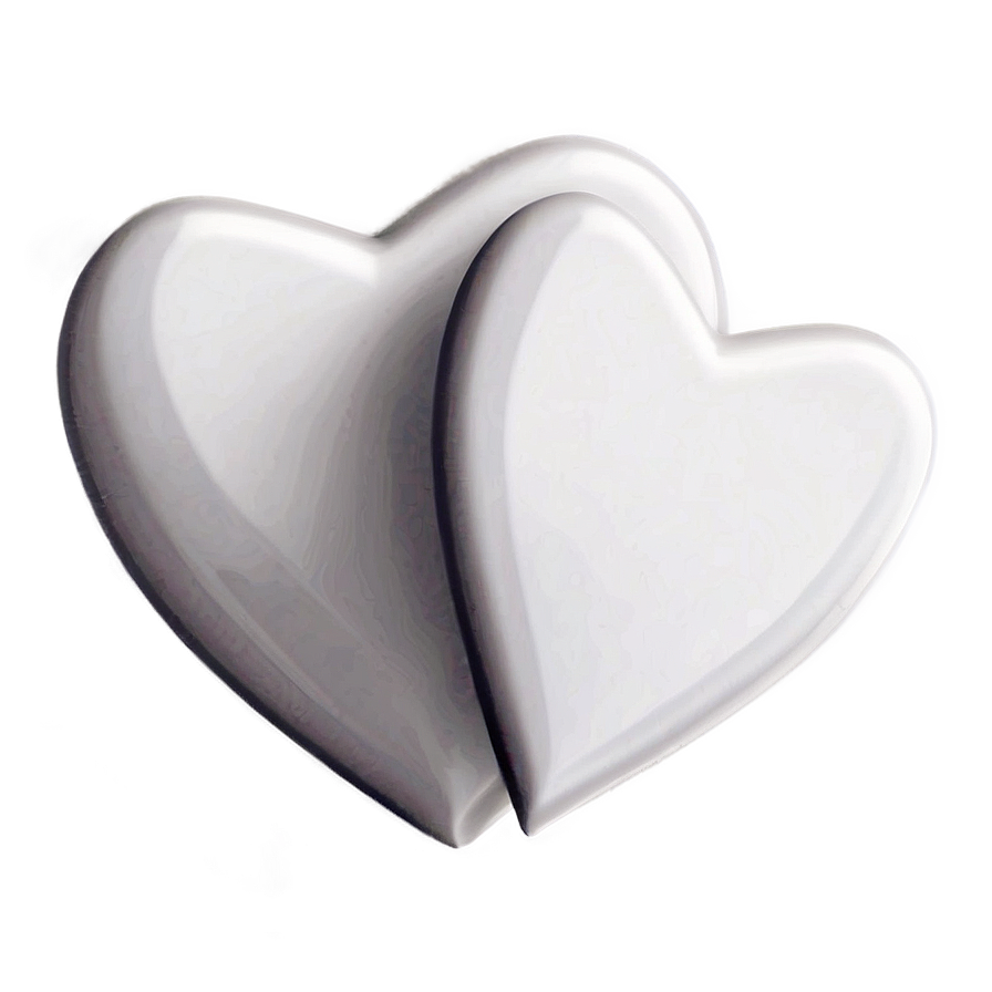 White Hearts Drawing Png 06252024 Image