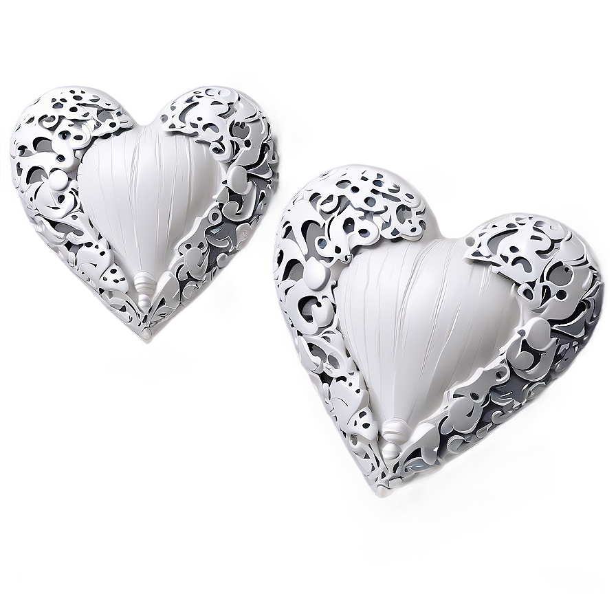 White Hearts For Decoration Png 06252024