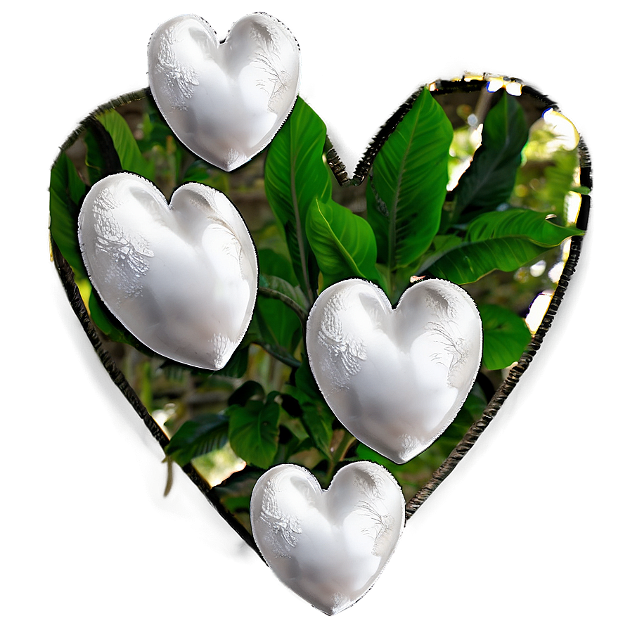 White Hearts In Nature Png Tar