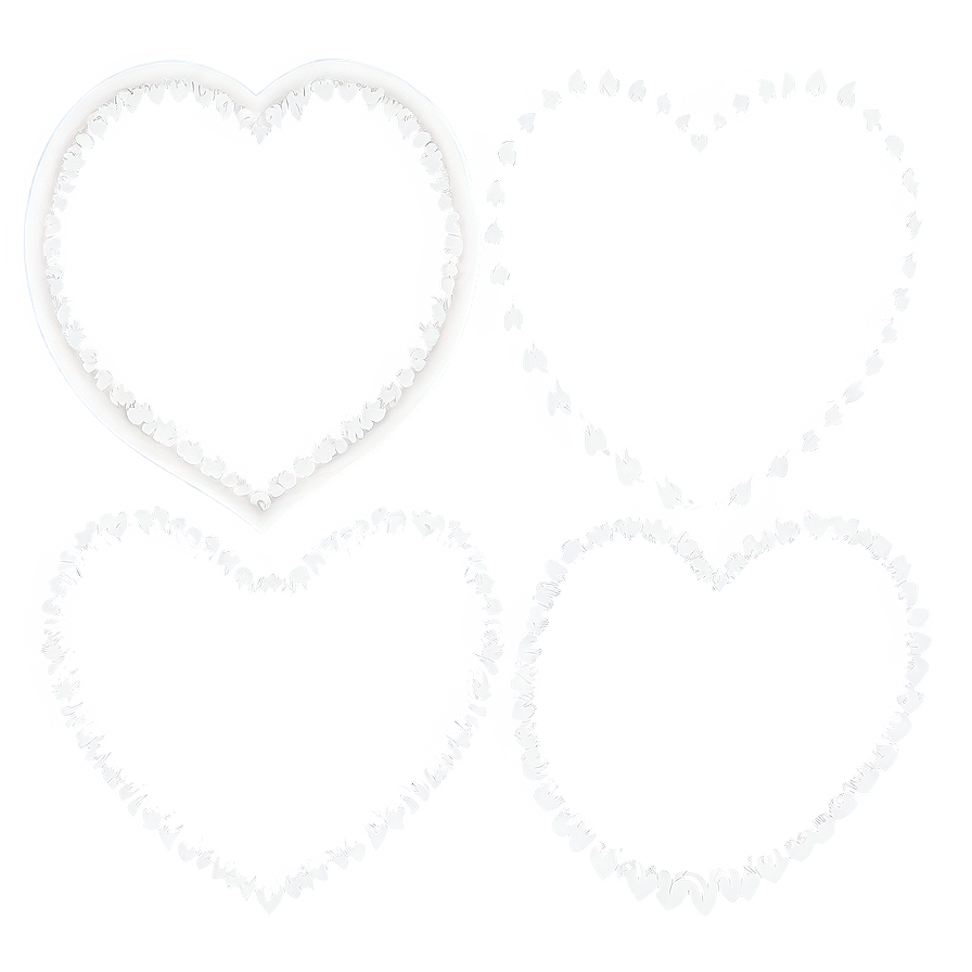 White Hearts Outline Png Gnq28 Image