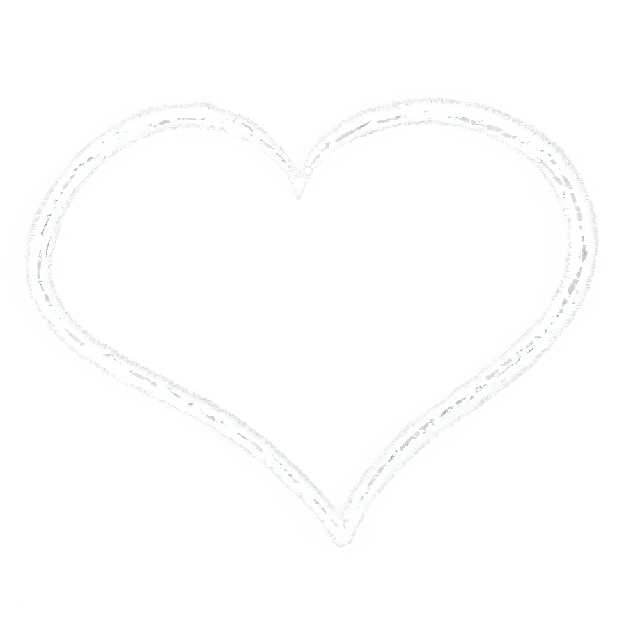 White Hearts Outline Png Kfg