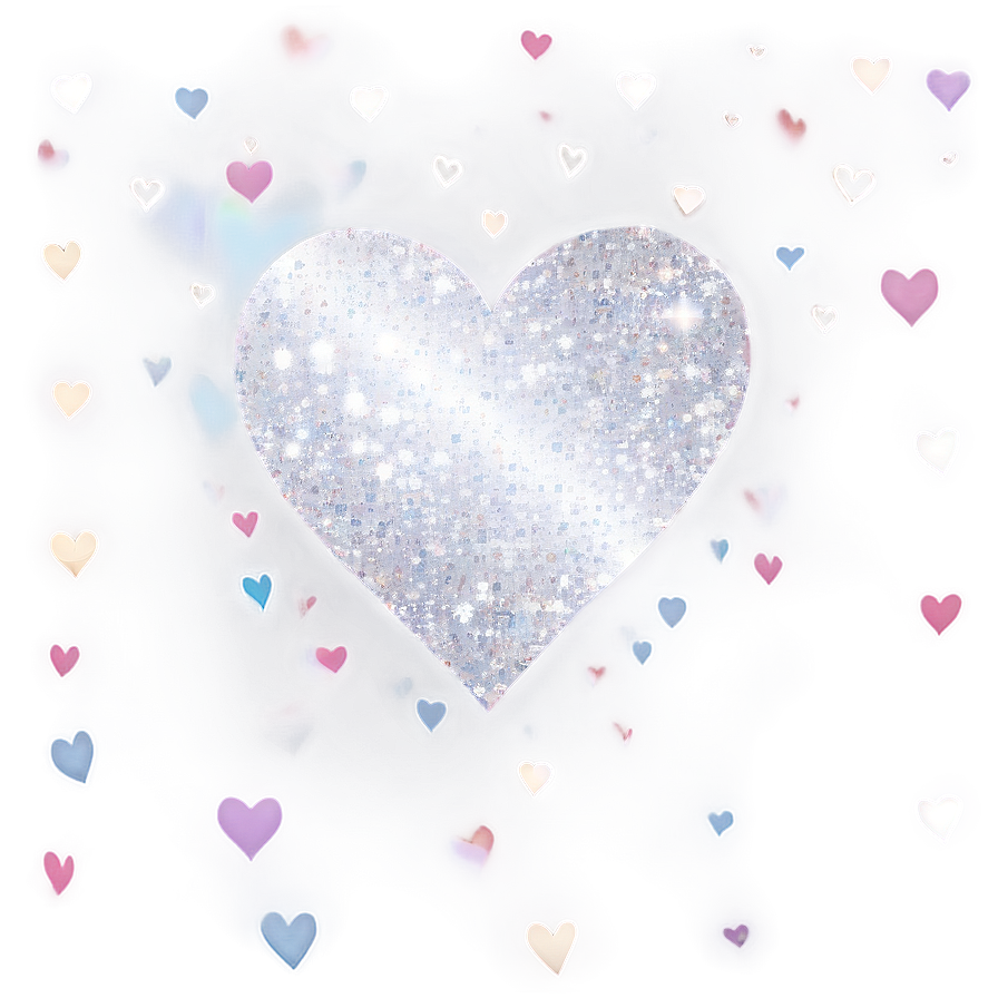 White Hearts With Glitter Png 06252024 Image