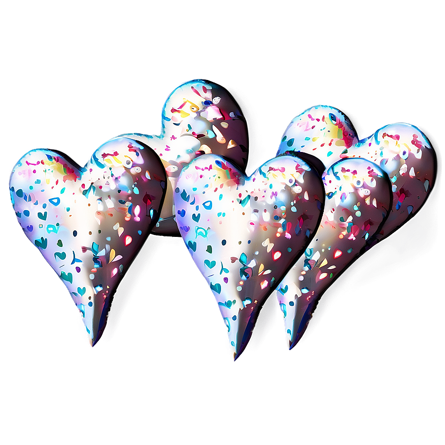 White Hearts With Glitter Png Ysc50 Image