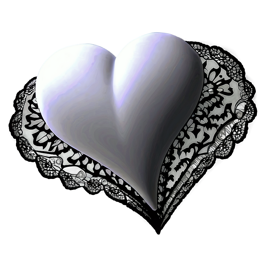 White Hearts With Lace Png 87