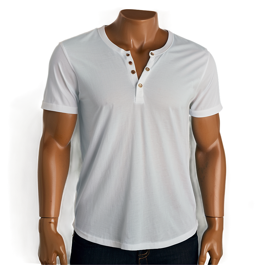 White Henley Shirt Png 05252024