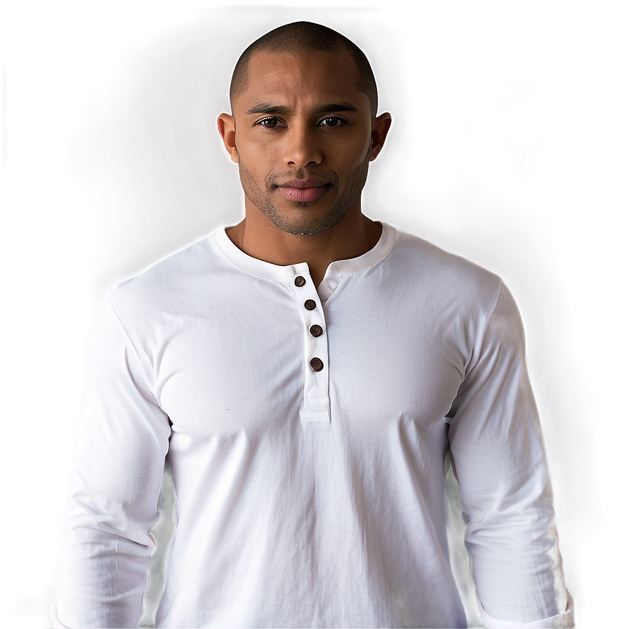 White Henley Shirt Png Oym