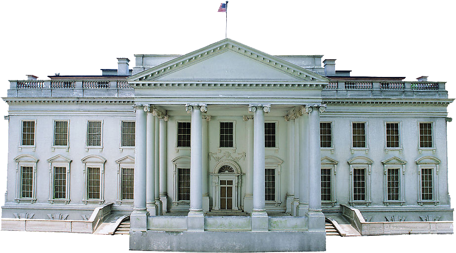 White House Exterior Classic Architecture PNG with transparent background