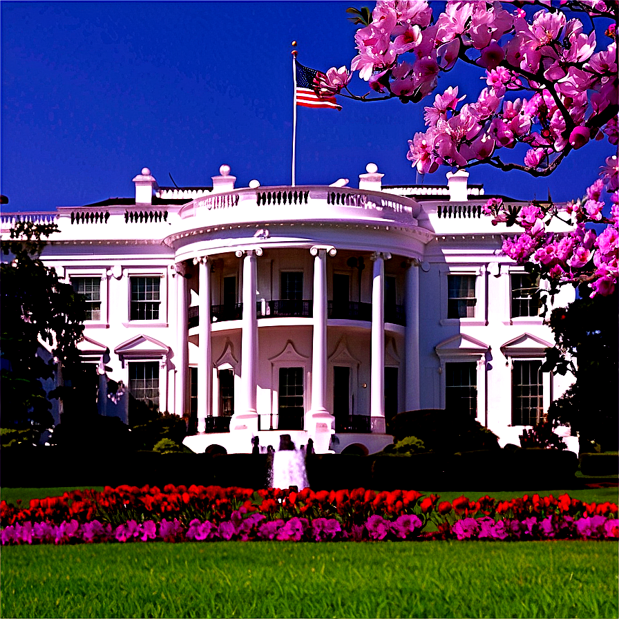 White House In Spring Bloom Png 06252024