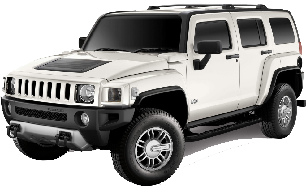 White Hummer H3 S U V