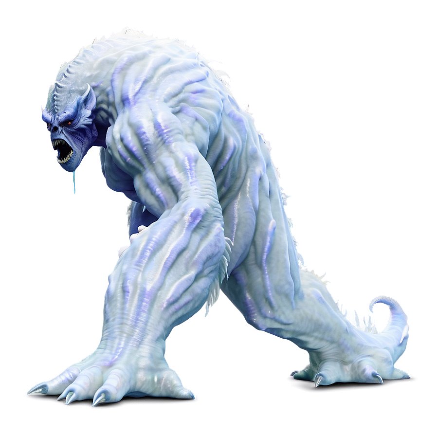 White Ice Monster Fantasy Png 80