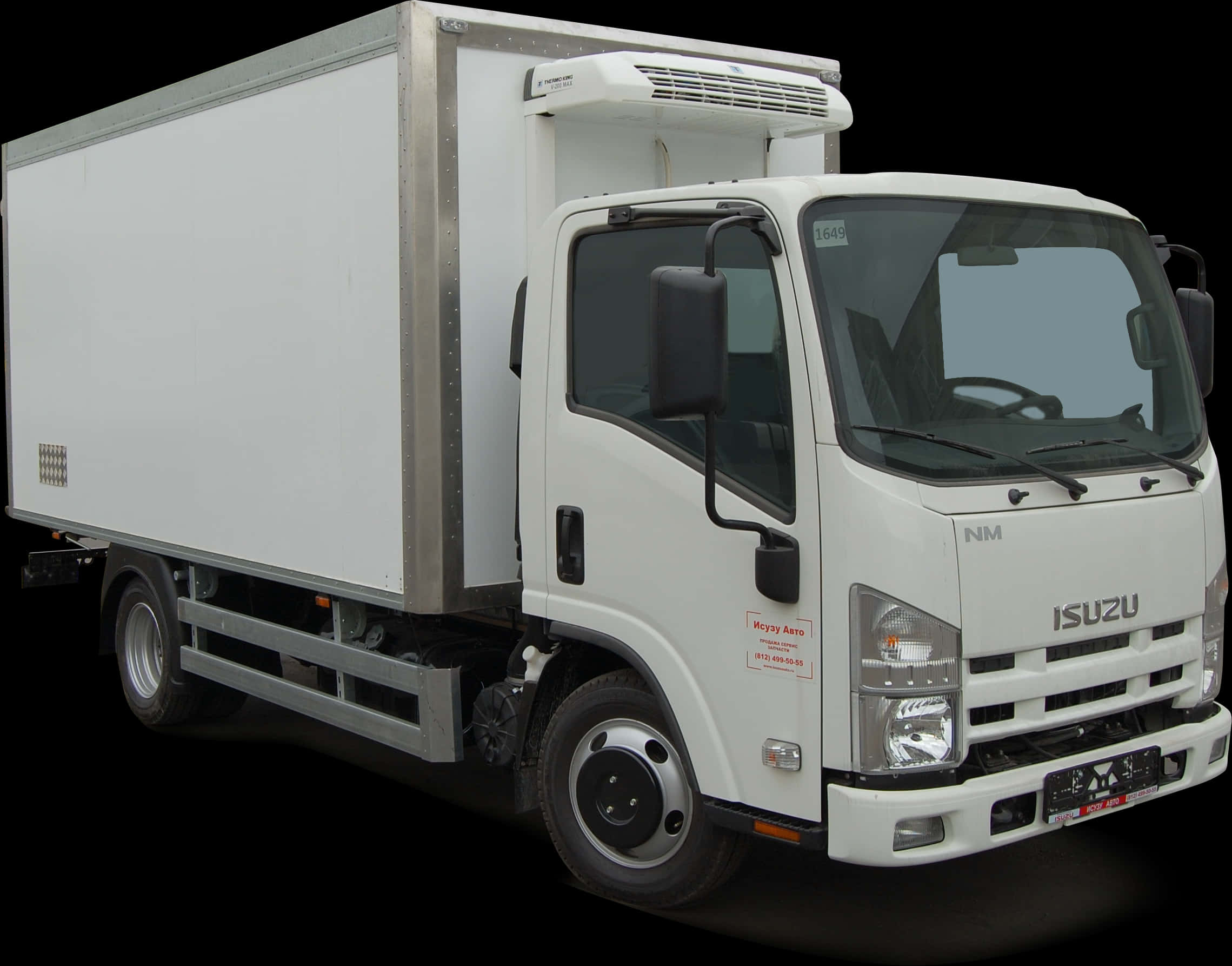 White Isuzu Box Truck