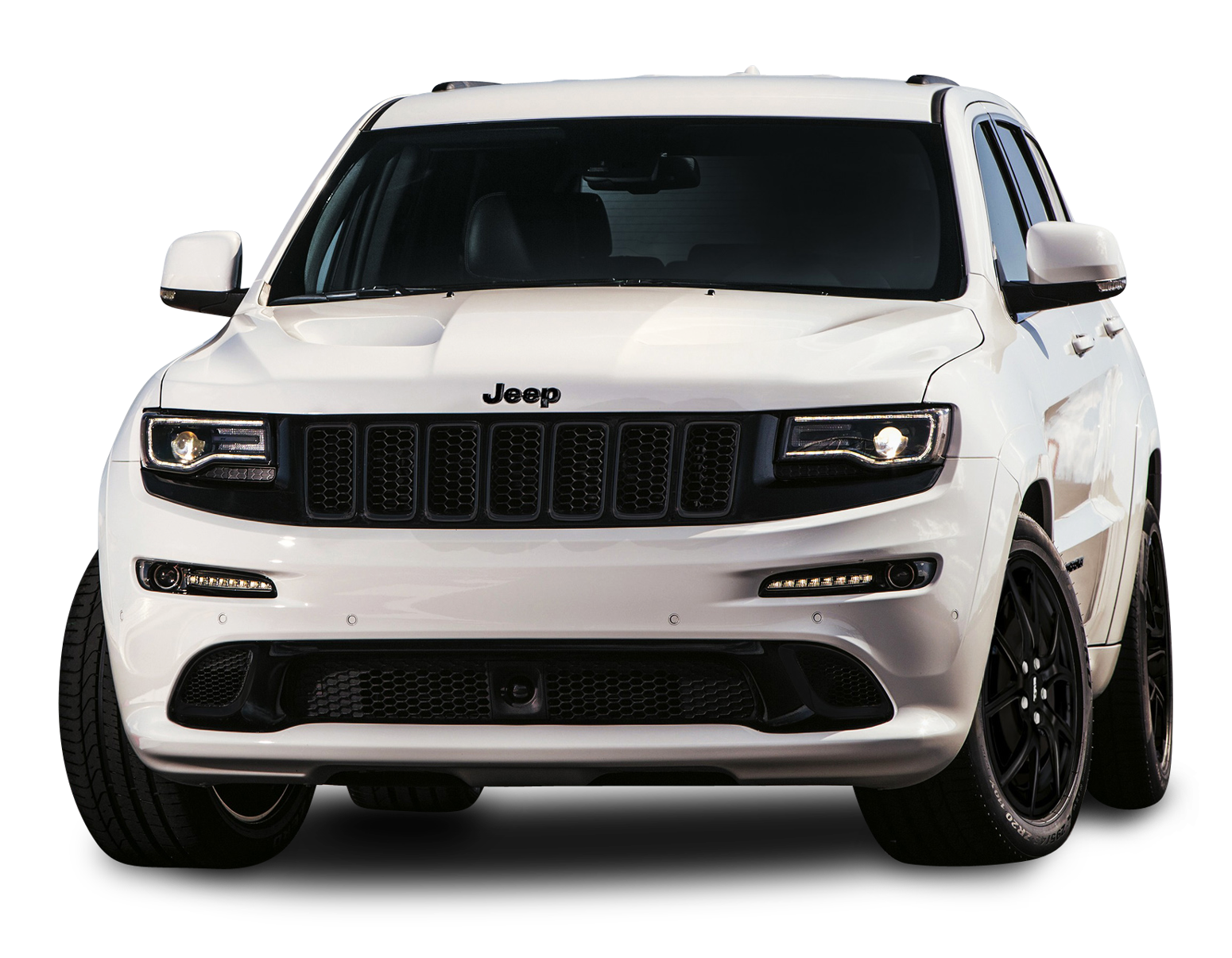 White Jeep Grand Cherokee S U V PNG with transparent background