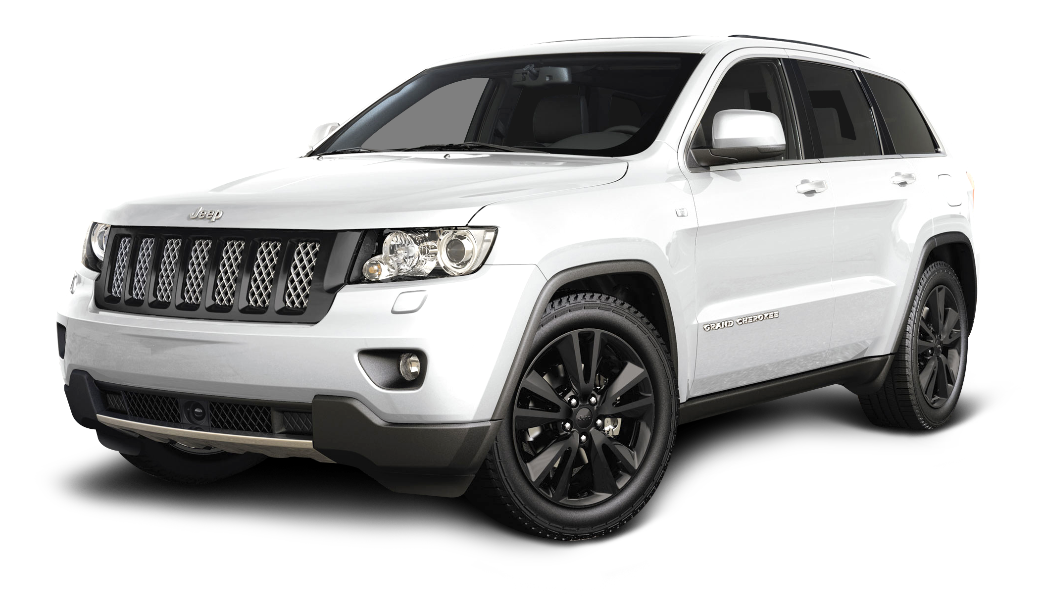 White Jeep Grand Cherokee S U V Side View PNG with transparent background