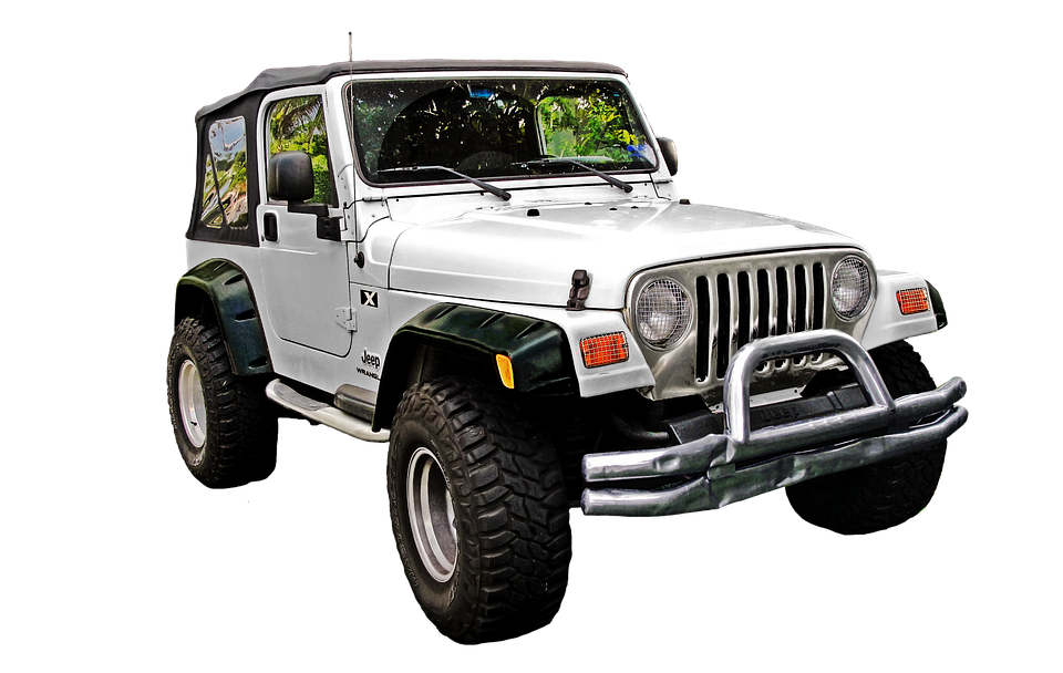 White Jeep Wrangler X Offroad PNG with transparent background