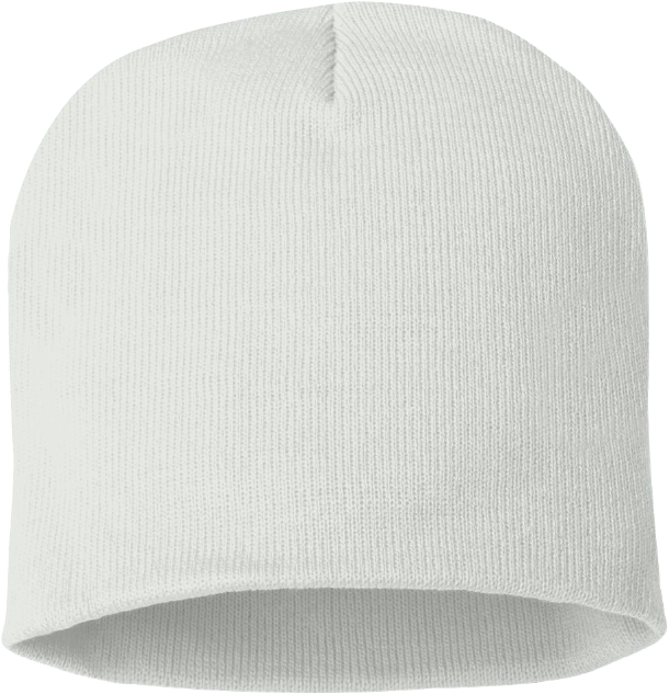 White Knit Beanie Hat