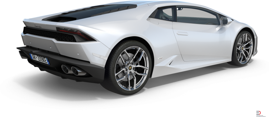 White Lamborghini Huracan Rear View