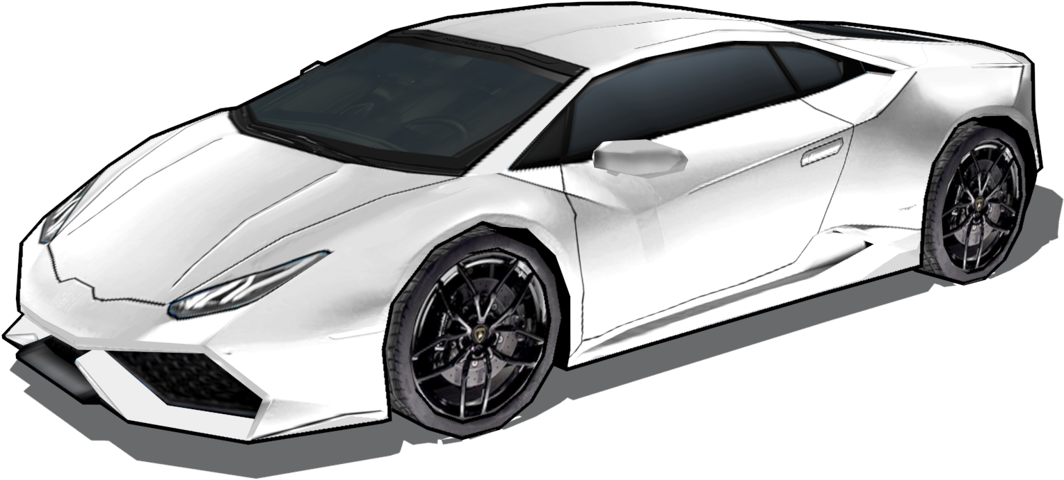 White Lamborghini Huracan Side View