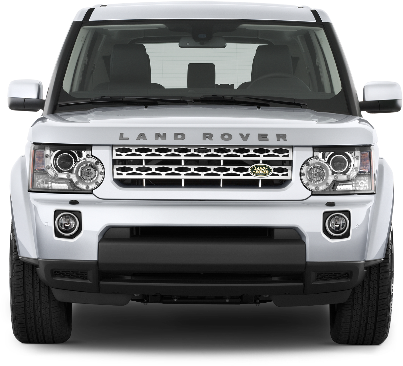 White Land Rover Front View