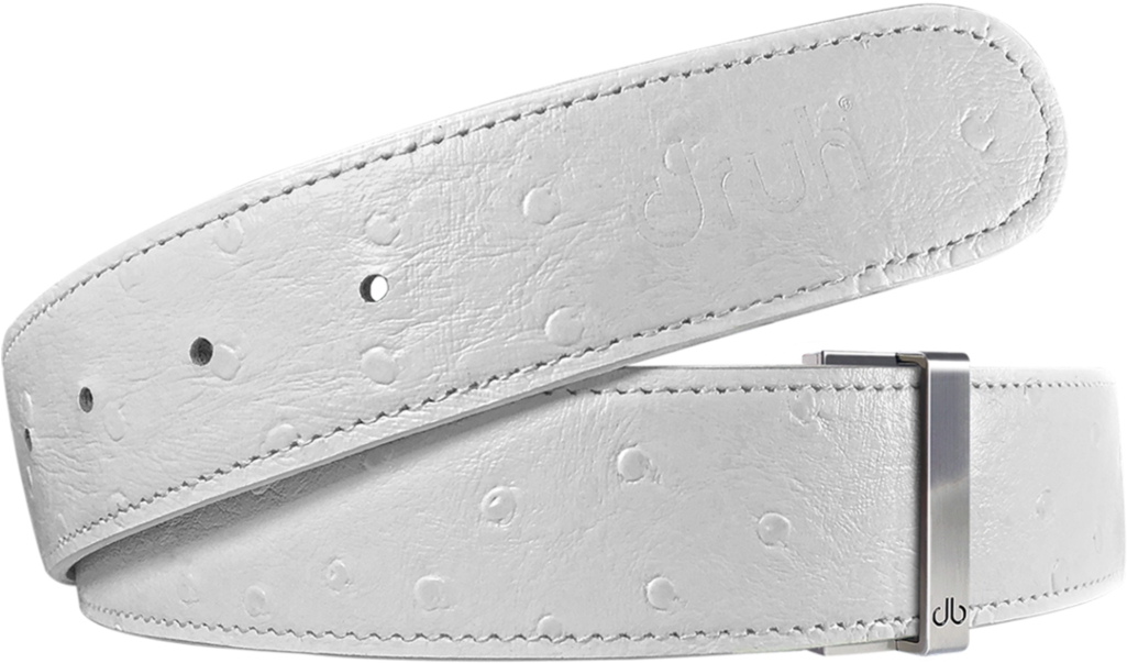 White Ostrich Texture Leather Belt - Belt, HD Png Download PNG with transparent background
