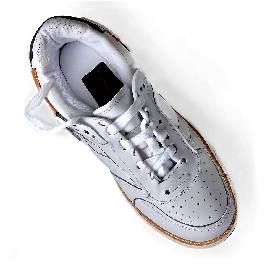 White Leather Sneakers PNG smk77 PNG with transparent background