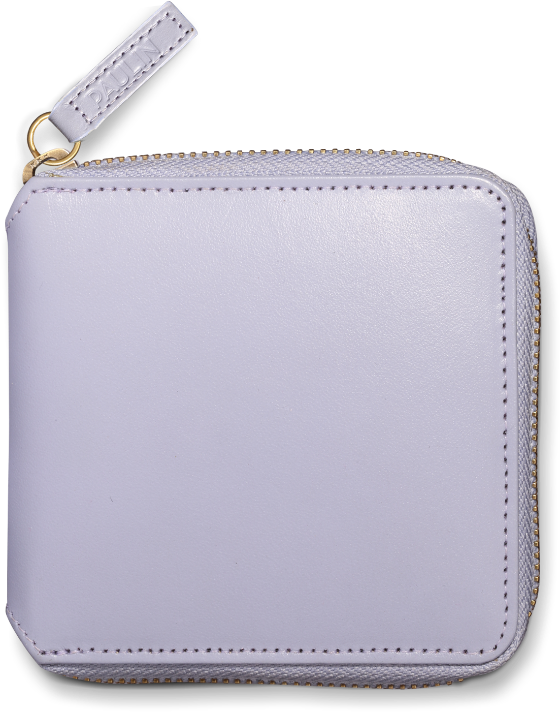 White Leather Zip Wallet