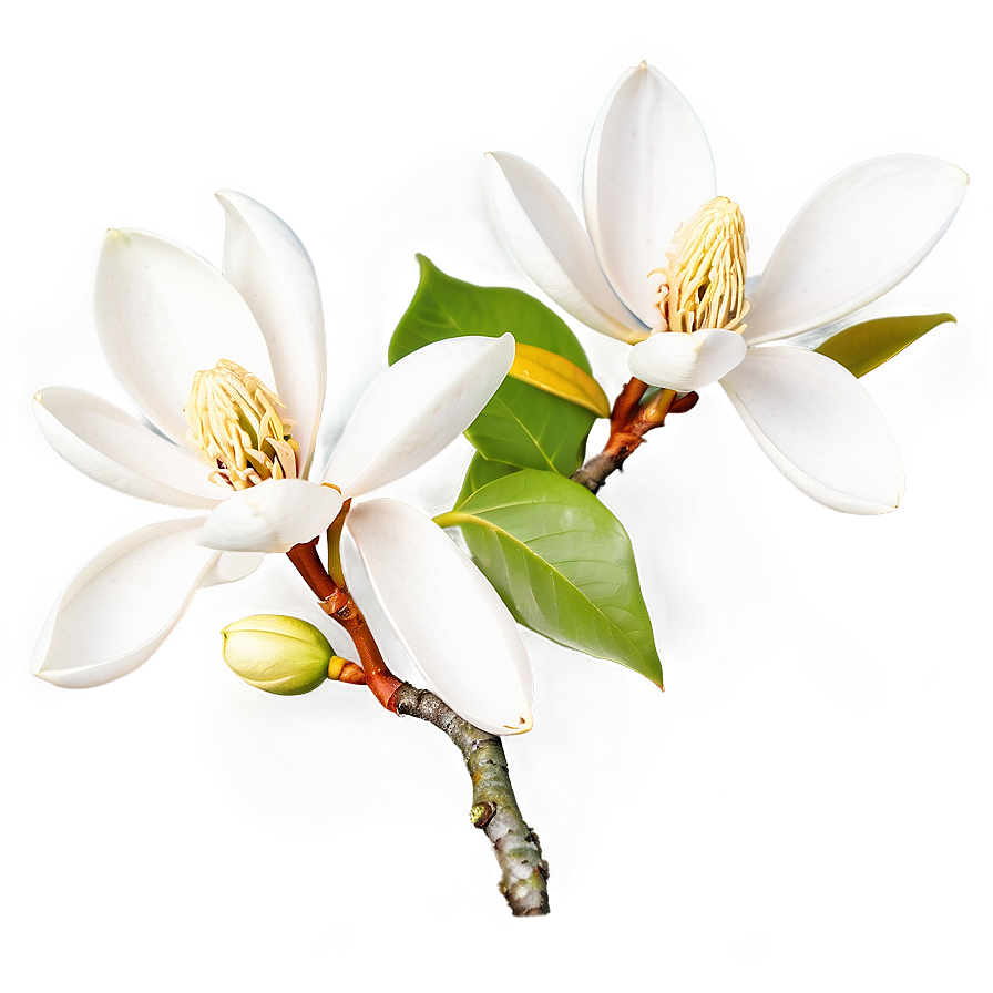 White Magnolia Tree Flowers PNG eid PNG image with a transparent background, free high-resolution download