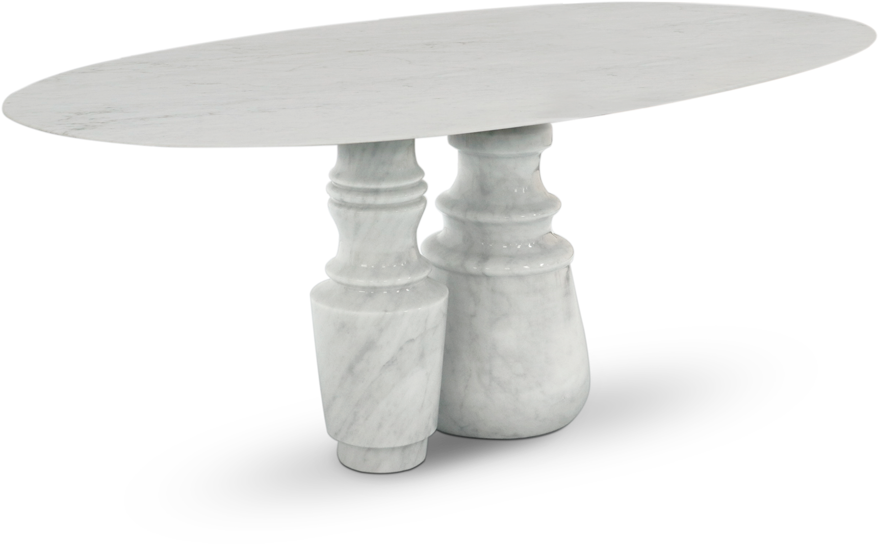 White Marble Oval Tabletop