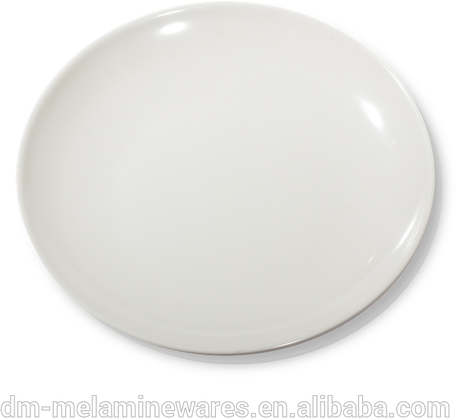 White Melamine Platewith Black Edge