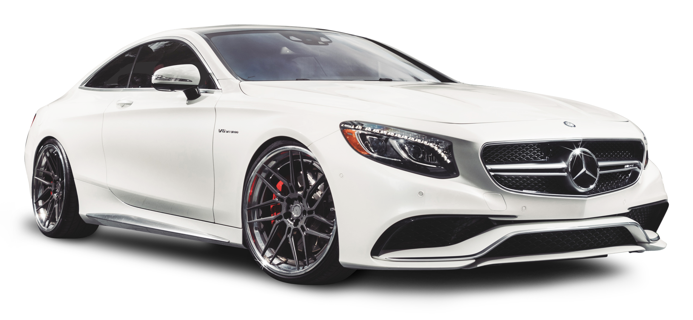 White Mercedes Benz S Class Coupe PNG with transparent background