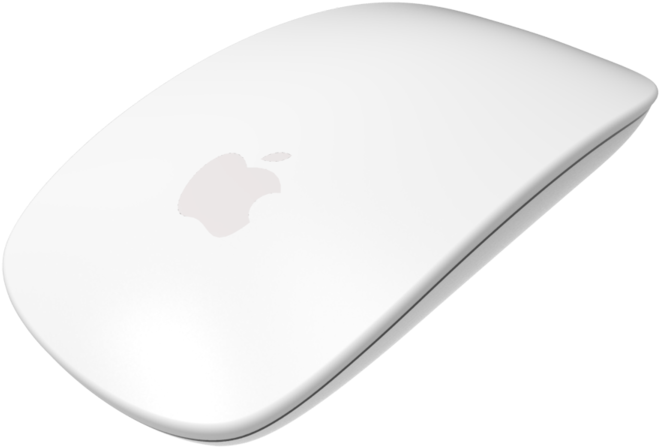 White Modern Wireless Mouse PNG with transparent background