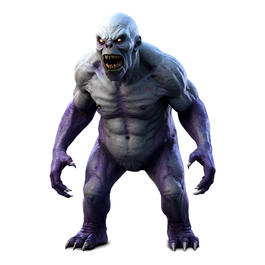 White Monster Halloween Png 4