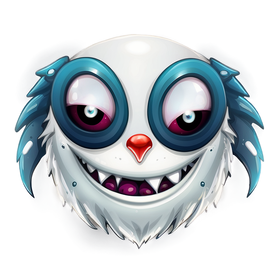 White Monster Mascot Graphic Png 34