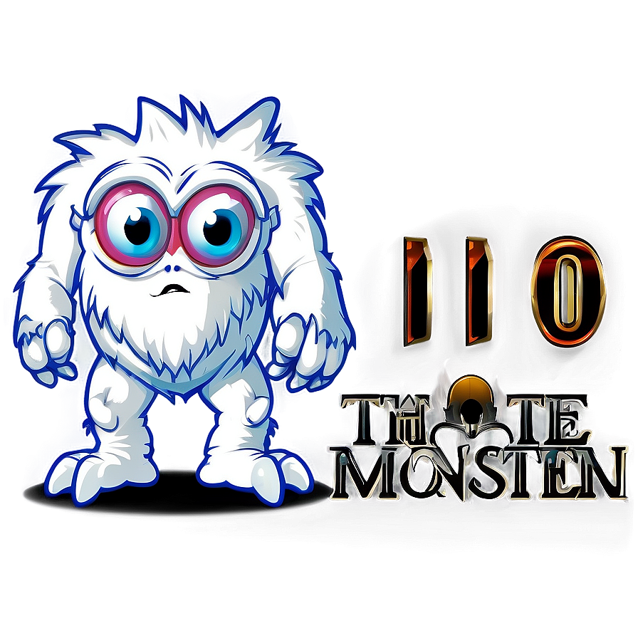 White Monster Mascot Graphic Png Chr