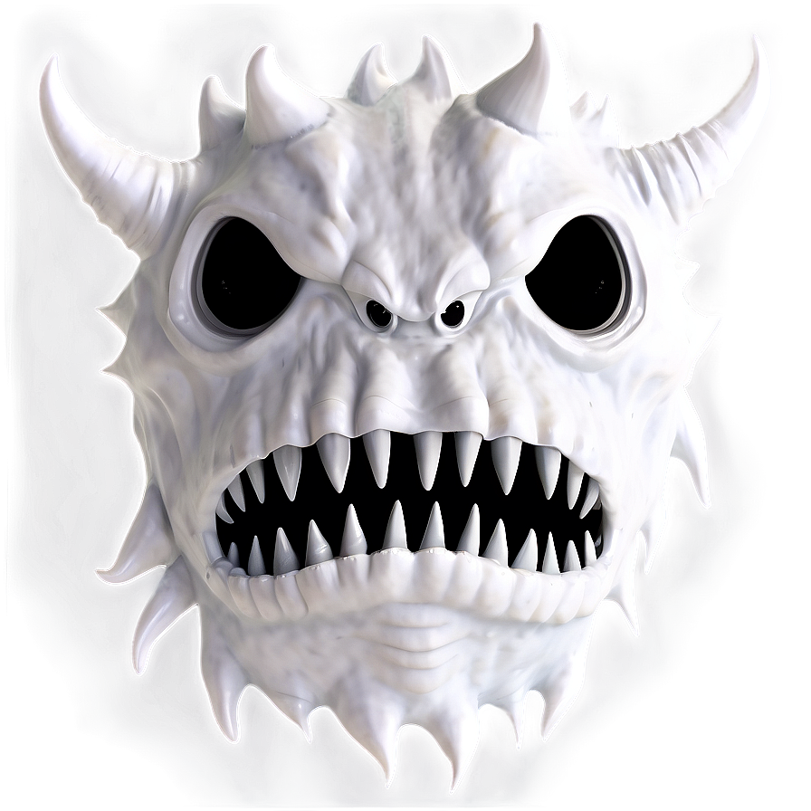 White Monster Silhouette Design Png Lvi