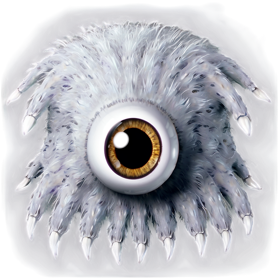 White Monster With Eyes Png 45