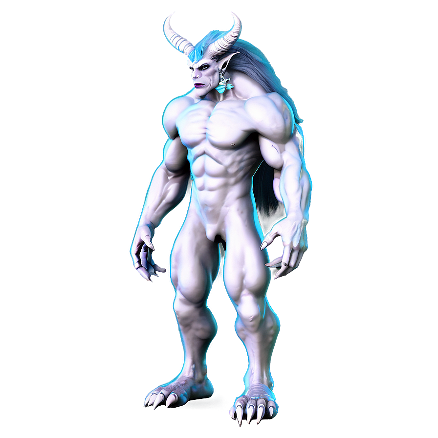 White Monster With Horns Png Uol41