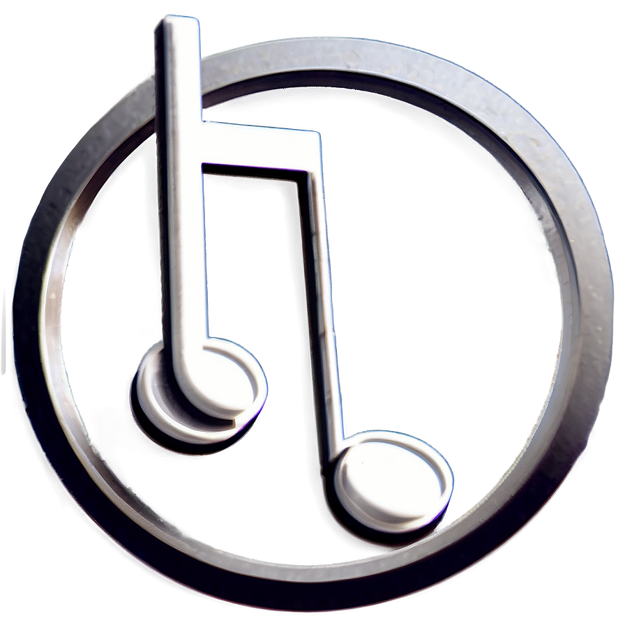 White Music Notes In Circle Png Ony84